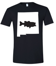 Load image into Gallery viewer, Short Sleeve T-Shirt New Mexico Black Large Mouth Bass Vibrant Design High Quality Tight Knit Ring Spun Low Maintenance Cotton Printed With The Newest Available Color Transfer Technology