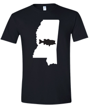 Load image into Gallery viewer, Short Sleeve T-Shirt Mississippi Black Large Mouth Bass Vibrant Design High Quality Tight Knit Ring Spun Low Maintenance Cotton Printed With The Newest Available Color Transfer Technology
