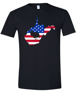 Short Sleeve T-Shirt West Virginia Black Turkey Vibrant Design High Quality Tight Knit Ring Spun Low Maintenance Cotton Printed With The Newest Available Color Transfer Technology