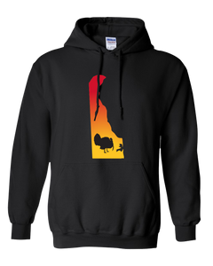 Pullover Hooded Sweatshirt Delaware Black Turkey Vibrant Design High Quality Tight Knit Ring Spun Low Maintenance Cotton Printed With The Newest Available Color Transfer Technology