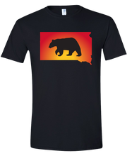 Load image into Gallery viewer, Short Sleeve T-Shirt South Dakota Black Black Bear Vibrant Design High Quality Tight Knit Ring Spun Low Maintenance Cotton Printed With The Newest Available Color Transfer Technology