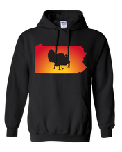 Load image into Gallery viewer, Pullover Hooded Sweatshirt Pennsylvania Black Turkey Vibrant Design High Quality Tight Knit Ring Spun Low Maintenance Cotton Printed With The Newest Available Color Transfer Technology