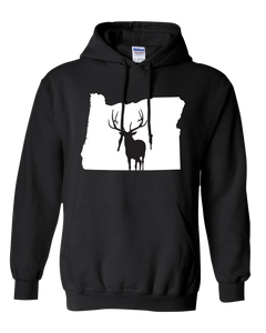 Pullover Hooded Sweatshirt Oregon Black Elk Vibrant Design High Quality Tight Knit Ring Spun Low Maintenance Cotton Printed With The Newest Available Color Transfer Technology