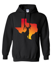 Load image into Gallery viewer, Pullover Hooded Sweatshirt Texas Black Whitetail Deer Vibrant Design High Quality Tight Knit Ring Spun Low Maintenance Cotton Printed With The Newest Available Color Transfer Technology