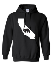 Load image into Gallery viewer, Pullover Hooded Sweatshirt California Black Black Bear Vibrant Design High Quality Tight Knit Ring Spun Low Maintenance Cotton Printed With The Newest Available Color Transfer Technology