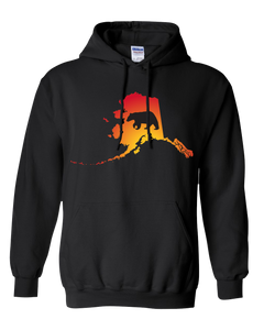 Pullover Hooded Sweatshirt Alaska Black Black Bear Vibrant Design High Quality Tight Knit Ring Spun Low Maintenance Cotton Printed With The Newest Available Color Transfer Technology