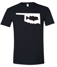 Load image into Gallery viewer, Short Sleeve T-Shirt Oklahoma Black Large Mouth Bass Vibrant Design High Quality Tight Knit Ring Spun Low Maintenance Cotton Printed With The Newest Available Color Transfer Technology
