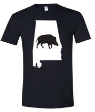 Load image into Gallery viewer, Short Sleeve T-Shirt Alabama Black Wild Hog Vibrant Design High Quality Tight Knit Ring Spun Low Maintenance Cotton Printed With The Newest Available Color Transfer Technology