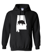 Load image into Gallery viewer, Pullover Hooded Sweatshirt Alabama Black Wild Hog Vibrant Design High Quality Tight Knit Ring Spun Low Maintenance Cotton Printed With The Newest Available Color Transfer Technology