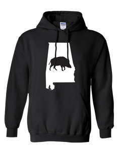 Pullover Hooded Sweatshirt Alabama Black Wild Hog Vibrant Design High Quality Tight Knit Ring Spun Low Maintenance Cotton Printed With The Newest Available Color Transfer Technology