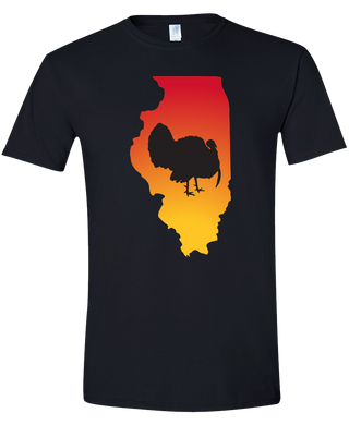 Short Sleeve T-Shirt Illinois Black Turkey Vibrant Design High Quality Tight Knit Ring Spun Low Maintenance Cotton Printed With The Newest Available Color Transfer Technology
