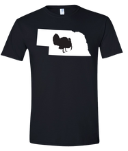 Load image into Gallery viewer, Short Sleeve T-Shirt Nebraska Black Turkey Vibrant Design High Quality Tight Knit Ring Spun Low Maintenance Cotton Printed With The Newest Available Color Transfer Technology