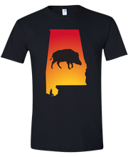 Load image into Gallery viewer, Short Sleeve T-Shirt Alabama Black Wild Hog Vibrant Design High Quality Tight Knit Ring Spun Low Maintenance Cotton Printed With The Newest Available Color Transfer Technology