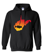 Load image into Gallery viewer, Pullover Hooded Sweatshirt West Virginia Black Large Mouth Bass Vibrant Design High Quality Tight Knit Ring Spun Low Maintenance Cotton Printed With The Newest Available Color Transfer Technology