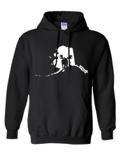 Load image into Gallery viewer, Pullover Hooded Sweatshirt Alaska Black Moose Vibrant Design High Quality Tight Knit Ring Spun Low Maintenance Cotton Printed With The Newest Available Color Transfer Technology