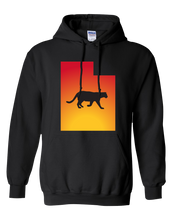Load image into Gallery viewer, Pullover Hooded Sweatshirt Utah Black Mountain Lion Vibrant Design High Quality Tight Knit Ring Spun Low Maintenance Cotton Printed With The Newest Available Color Transfer Technology