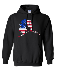 Pullover Hooded Sweatshirt Alaska Black Elk Vibrant Design High Quality Tight Knit Ring Spun Low Maintenance Cotton Printed With The Newest Available Color Transfer Technology