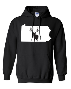 Pullover Hooded Sweatshirt Pennsylvania Black Elk Vibrant Design High Quality Tight Knit Ring Spun Low Maintenance Cotton Printed With The Newest Available Color Transfer Technology