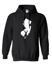 Load image into Gallery viewer, Pullover Hooded Sweatshirt New Jersey Black Whitetail Deer Vibrant Design High Quality Tight Knit Ring Spun Low Maintenance Cotton Printed With The Newest Available Color Transfer Technology
