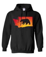 Load image into Gallery viewer, Pullover Hooded Sweatshirt Washington Black Black Bear Vibrant Design High Quality Tight Knit Ring Spun Low Maintenance Cotton Printed With The Newest Available Color Transfer Technology