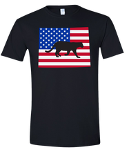 Load image into Gallery viewer, Short Sleeve T-Shirt Wyoming Black Mountain Lion Vibrant Design High Quality Tight Knit Ring Spun Low Maintenance Cotton Printed With The Newest Available Color Transfer Technology