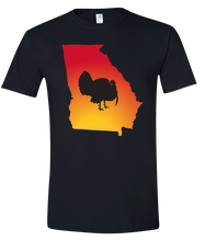 Load image into Gallery viewer, Short Sleeve T-Shirt Georgia Black Turkey Vibrant Design High Quality Tight Knit Ring Spun Low Maintenance Cotton Printed With The Newest Available Color Transfer Technology
