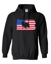 Load image into Gallery viewer, Pullover Hooded Sweatshirt Pennsylvania Black Turkey Vibrant Design High Quality Tight Knit Ring Spun Low Maintenance Cotton Printed With The Newest Available Color Transfer Technology