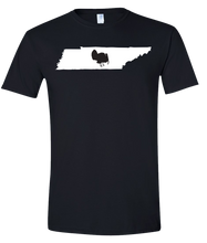 Load image into Gallery viewer, Short Sleeve T-Shirt Tennessee Black Turkey Vibrant Design High Quality Tight Knit Ring Spun Low Maintenance Cotton Printed With The Newest Available Color Transfer Technology