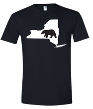 Load image into Gallery viewer, Short Sleeve T-Shirt New York Black Black Bear Vibrant Design High Quality Tight Knit Ring Spun Low Maintenance Cotton Printed With The Newest Available Color Transfer Technology