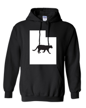 Load image into Gallery viewer, Pullover Hooded Sweatshirt Utah Black Mountain Lion Vibrant Design High Quality Tight Knit Ring Spun Low Maintenance Cotton Printed With The Newest Available Color Transfer Technology