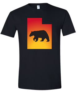 Short Sleeve T-Shirt Utah Black Black Bear Vibrant Design High Quality Tight Knit Ring Spun Low Maintenance Cotton Printed With The Newest Available Color Transfer Technology