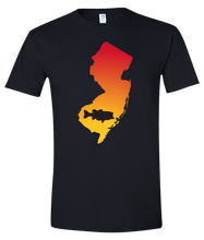 Load image into Gallery viewer, Short Sleeve T-Shirt New Jersey Black Large Mouth Bass Vibrant Design High Quality Tight Knit Ring Spun Low Maintenance Cotton Printed With The Newest Available Color Transfer Technology