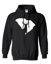 Load image into Gallery viewer, Pullover Hooded Sweatshirt South Carolina Black Whitetail Deer Vibrant Design High Quality Tight Knit Ring Spun Low Maintenance Cotton Printed With The Newest Available Color Transfer Technology