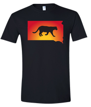 Load image into Gallery viewer, Short Sleeve T-Shirt South Dakota Black Mountain Lion Vibrant Design High Quality Tight Knit Ring Spun Low Maintenance Cotton Printed With The Newest Available Color Transfer Technology