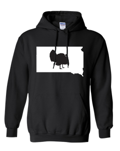 Pullover Hooded Sweatshirt South Dakota Black Turkey Vibrant Design High Quality Tight Knit Ring Spun Low Maintenance Cotton Printed With The Newest Available Color Transfer Technology