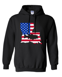 Pullover Hooded Sweatshirt Louisiana Black Large Mouth Bass Vibrant Design High Quality Tight Knit Ring Spun Low Maintenance Cotton Printed With The Newest Available Color Transfer Technology