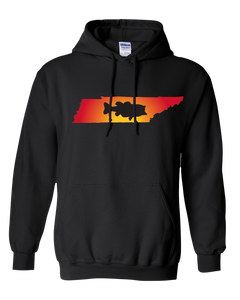 Pullover Hooded Sweatshirt Tennessee Black Large Mouth Bass Vibrant Design High Quality Tight Knit Ring Spun Low Maintenance Cotton Printed With The Newest Available Color Transfer Technology