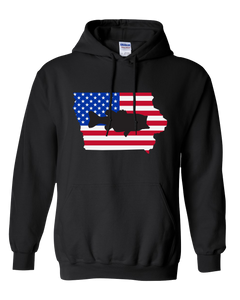 Pullover Hooded Sweatshirt Iowa Black Large Mouth Bass Vibrant Design High Quality Tight Knit Ring Spun Low Maintenance Cotton Printed With The Newest Available Color Transfer Technology