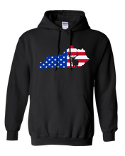 Load image into Gallery viewer, Pullover Hooded Sweatshirt Kentucky Black Elk Vibrant Design High Quality Tight Knit Ring Spun Low Maintenance Cotton Printed With The Newest Available Color Transfer Technology