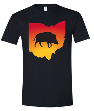 Load image into Gallery viewer, Short Sleeve T-Shirt Ohio Black Wild Hog Vibrant Design High Quality Tight Knit Ring Spun Low Maintenance Cotton Printed With The Newest Available Color Transfer Technology