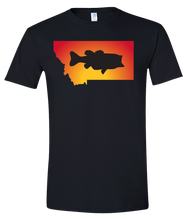Load image into Gallery viewer, Short Sleeve T-Shirt Montana Black Large Mouth Bass Vibrant Design High Quality Tight Knit Ring Spun Low Maintenance Cotton Printed With The Newest Available Color Transfer Technology