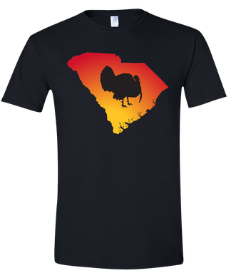 Short Sleeve T-Shirt South Carolina Black Turkey Vibrant Design High Quality Tight Knit Ring Spun Low Maintenance Cotton Printed With The Newest Available Color Transfer Technology