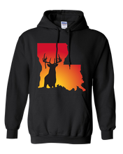 Load image into Gallery viewer, Pullover Hooded Sweatshirt Louisiana Black Whitetail Deer Vibrant Design High Quality Tight Knit Ring Spun Low Maintenance Cotton Printed With The Newest Available Color Transfer Technology