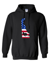 Load image into Gallery viewer, Pullover Hooded Sweatshirt Delaware Black Turkey Vibrant Design High Quality Tight Knit Ring Spun Low Maintenance Cotton Printed With The Newest Available Color Transfer Technology