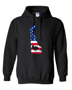 Pullover Hooded Sweatshirt Delaware Black Turkey Vibrant Design High Quality Tight Knit Ring Spun Low Maintenance Cotton Printed With The Newest Available Color Transfer Technology