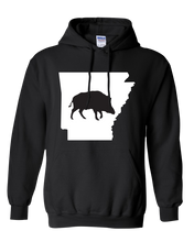 Load image into Gallery viewer, Pullover Hooded Sweatshirt Arkansas Black Wild Hog Vibrant Design High Quality Tight Knit Ring Spun Low Maintenance Cotton Printed With The Newest Available Color Transfer Technology
