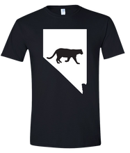 Load image into Gallery viewer, Short Sleeve T-Shirt Nevada Black Mountain Lion Vibrant Design High Quality Tight Knit Ring Spun Low Maintenance Cotton Printed With The Newest Available Color Transfer Technology