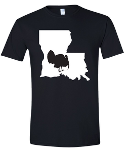 Short Sleeve T-Shirt Louisiana Black Turkey Vibrant Design High Quality Tight Knit Ring Spun Low Maintenance Cotton Printed With The Newest Available Color Transfer Technology