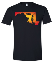 Load image into Gallery viewer, Short Sleeve T-Shirt Maryland Black Large Mouth Bass Vibrant Design High Quality Tight Knit Ring Spun Low Maintenance Cotton Printed With The Newest Available Color Transfer Technology
