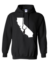 Load image into Gallery viewer, Pullover Hooded Sweatshirt California Black Mule Deer Vibrant Design High Quality Tight Knit Ring Spun Low Maintenance Cotton Printed With The Newest Available Color Transfer Technology